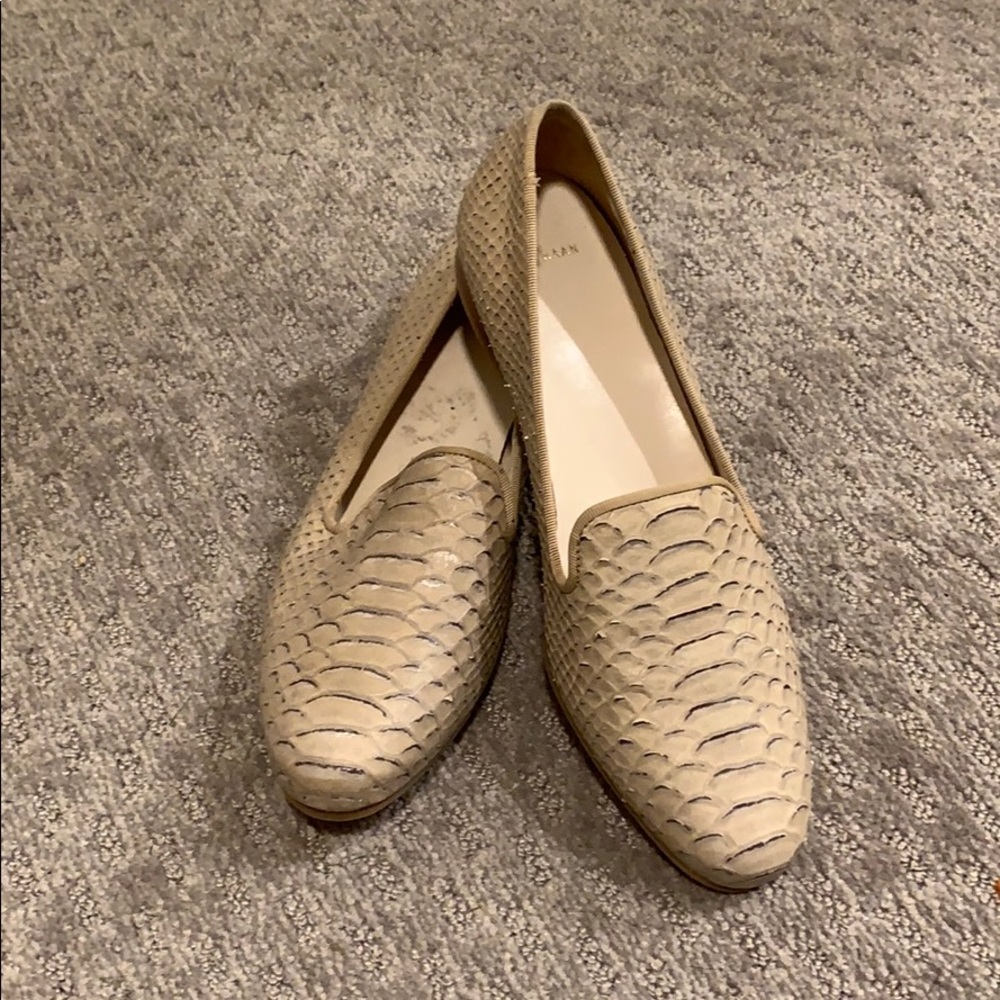 Cole Haan beige snake print loafers - sz 9